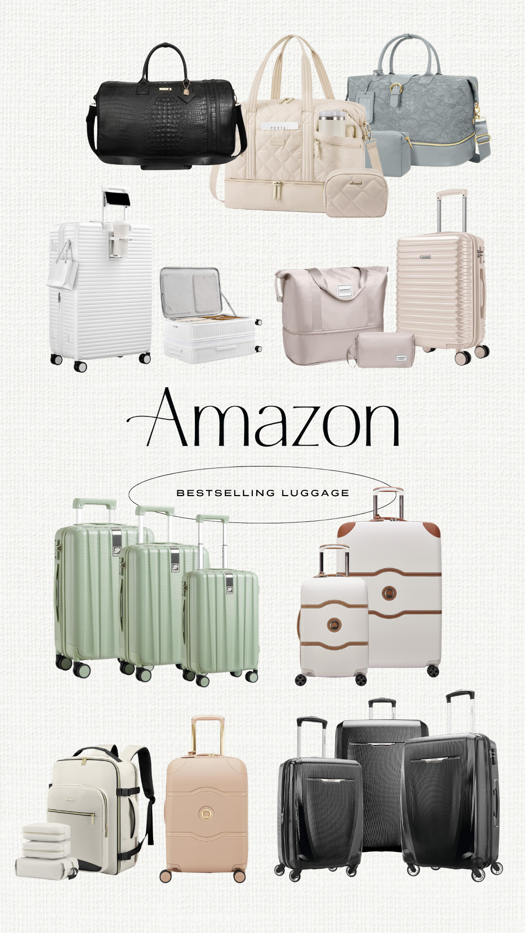 Bestselling luggage from Amazon! Carry-ons, rolling duffles, weekender bags, travel totes and suitcases. Luxe luggage and luggage that looks expensive. Chic neutral luggage. Matching suitcase sets.

#LTKActive #LTKSaleAlert #LTKTravel