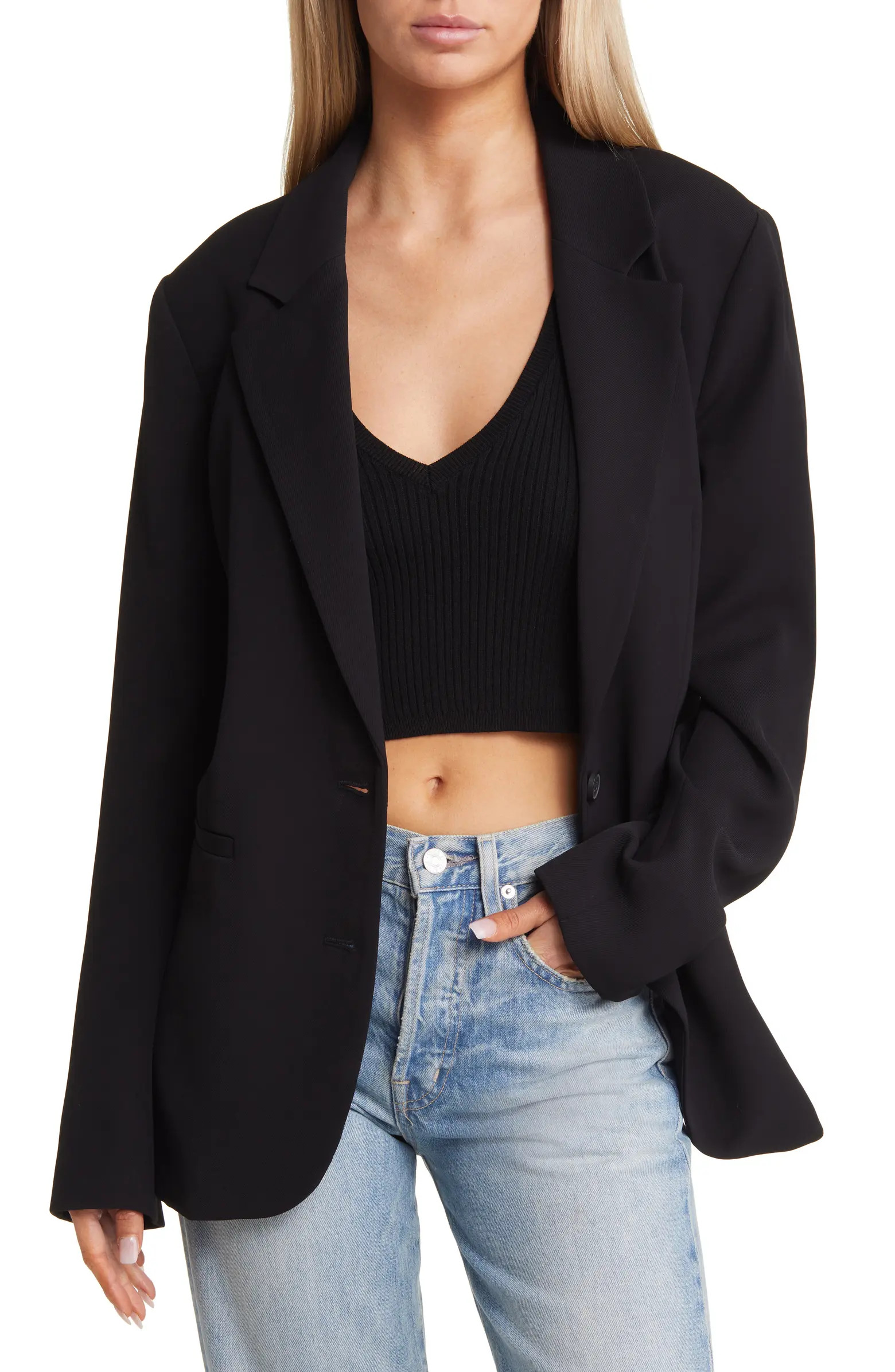 Oversize Curve Hem Blazer | Nordstrom