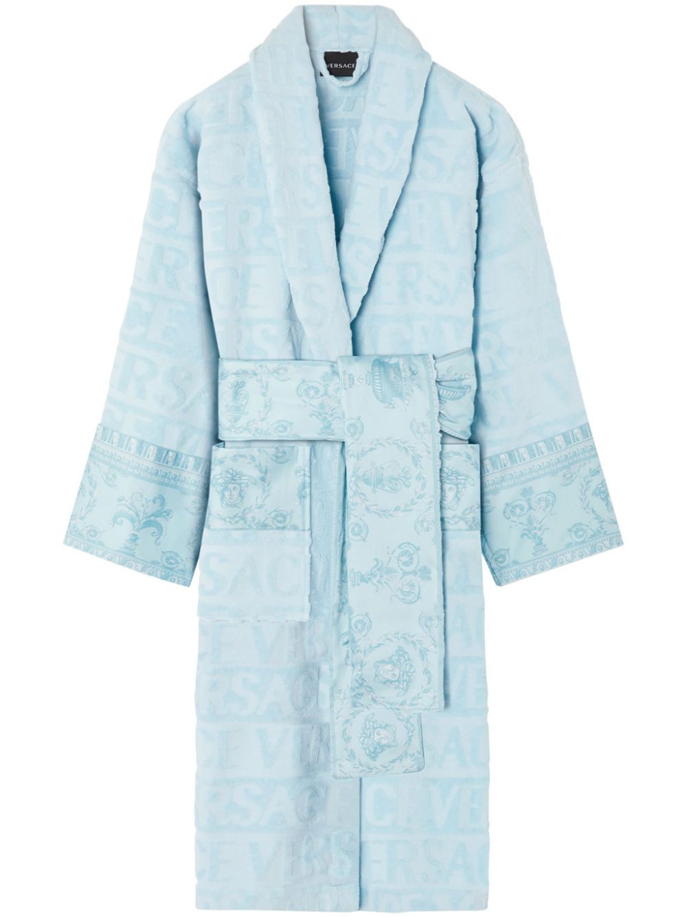 Versace I Love Baroque bathrobe - Blue | Farfetch Global