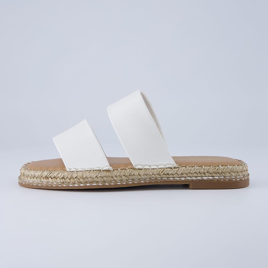 CUSHIONAIRE Bhendi Women’s Espadrille Slide Sandal – Faux Leather Double Strap with Jute-Wrap... | Amazon (US)