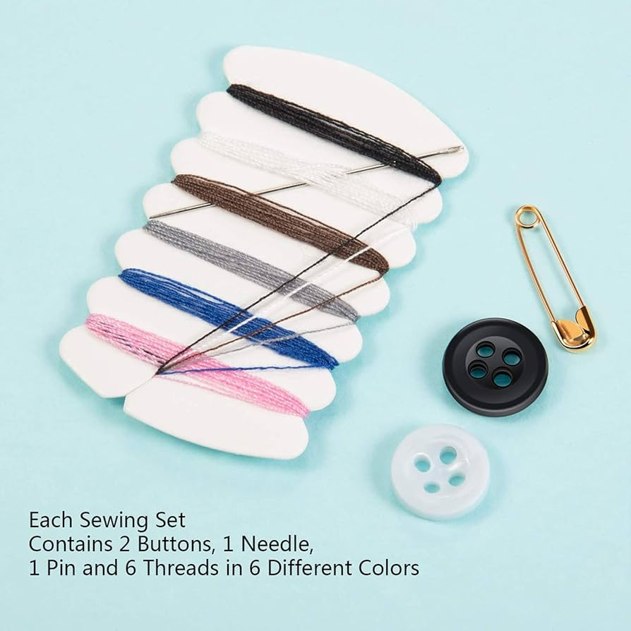 Tatuo Travel Sewing Kits Thread Repair Kit with Needles, Threads, Button, Pin for Hotel Amenities... | Amazon (US)