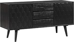 TOV Furniture Valentina Glamorous Acacia Wood Dining Room Buffet Sideboard, 59" Rubbed Black | Amazon (US)