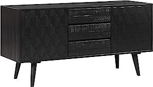 TOV Furniture Valentina Glamorous Acacia Wood Dining Room Buffet Sideboard, 59" Rubbed Black | Amazon (US)
