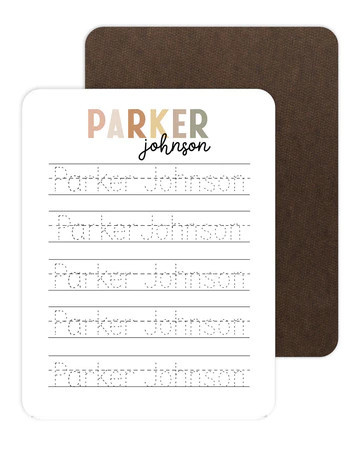 Kids Personalized Whiteboard | Hello My Name Is - Rustic Neutrals | Caden Lane