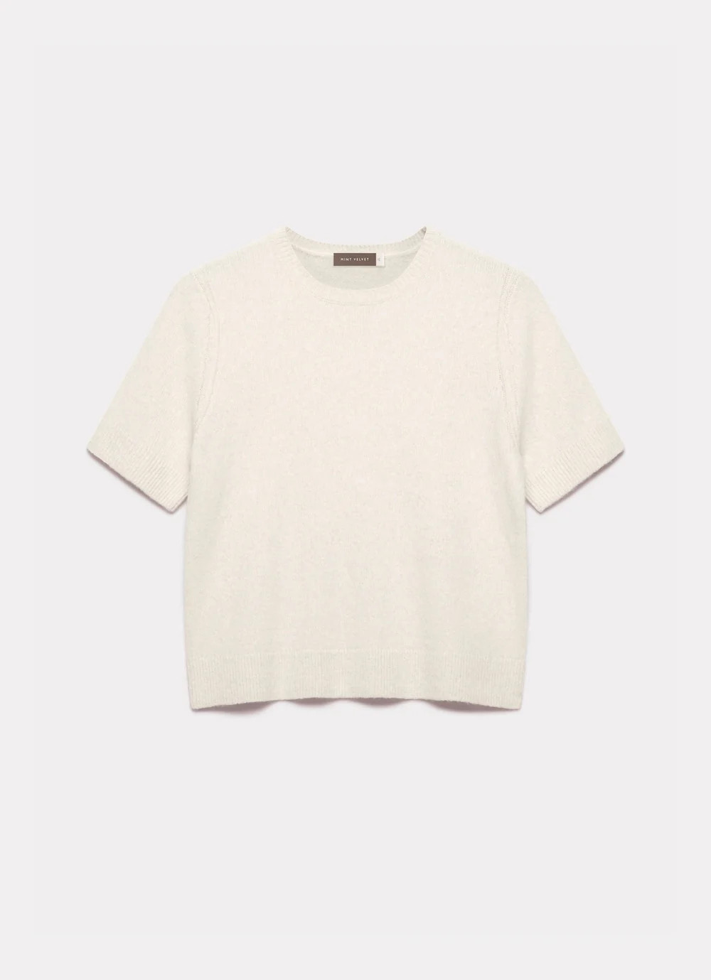 Cream Fitted Knit Tee | Mint Velvet