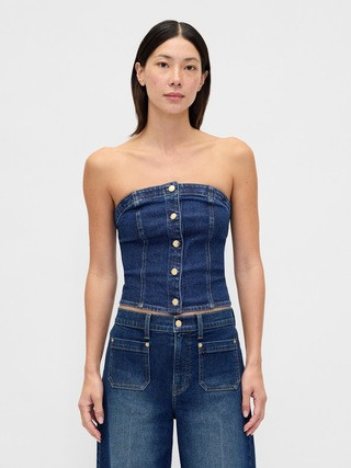 Denim Strapless Crop Vest | Gap (US)