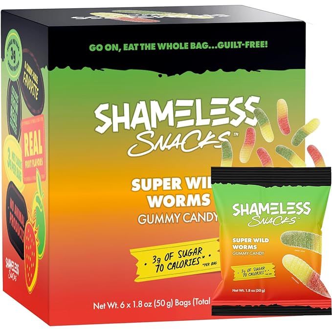 Shameless Snacks - Healthy Low Calorie Snacks, Low Carb Keto Gummies (Gluten Free Candy) - 6 Pack... | Amazon (US)