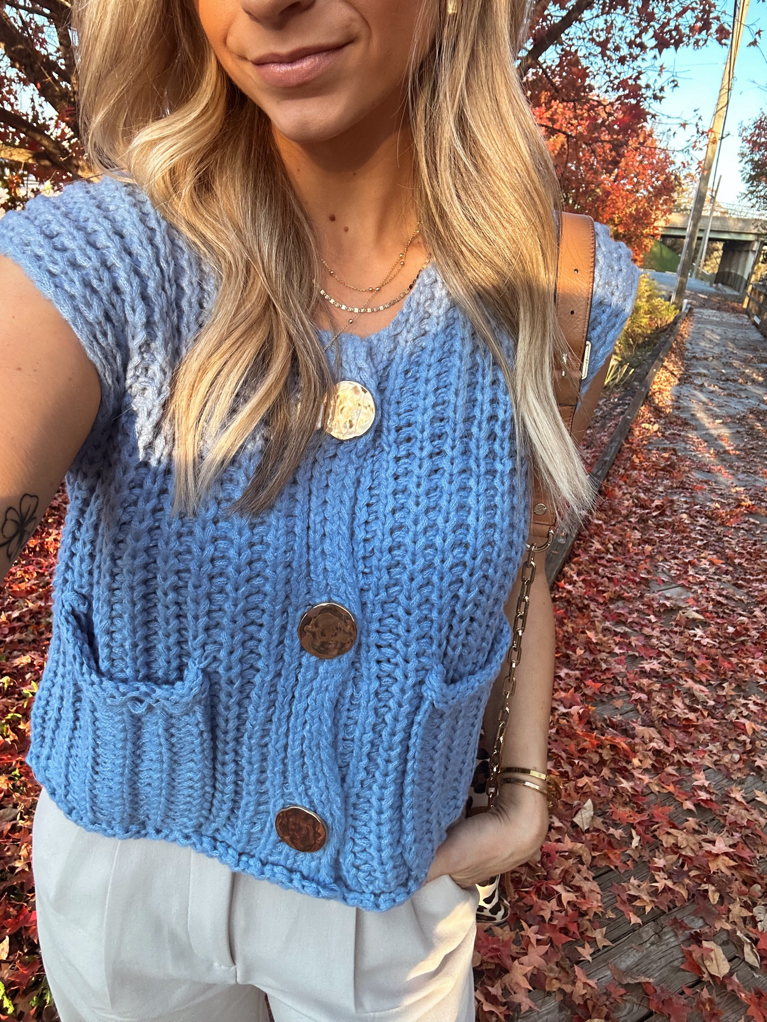 Amazon chunky knit sweater vest, size small