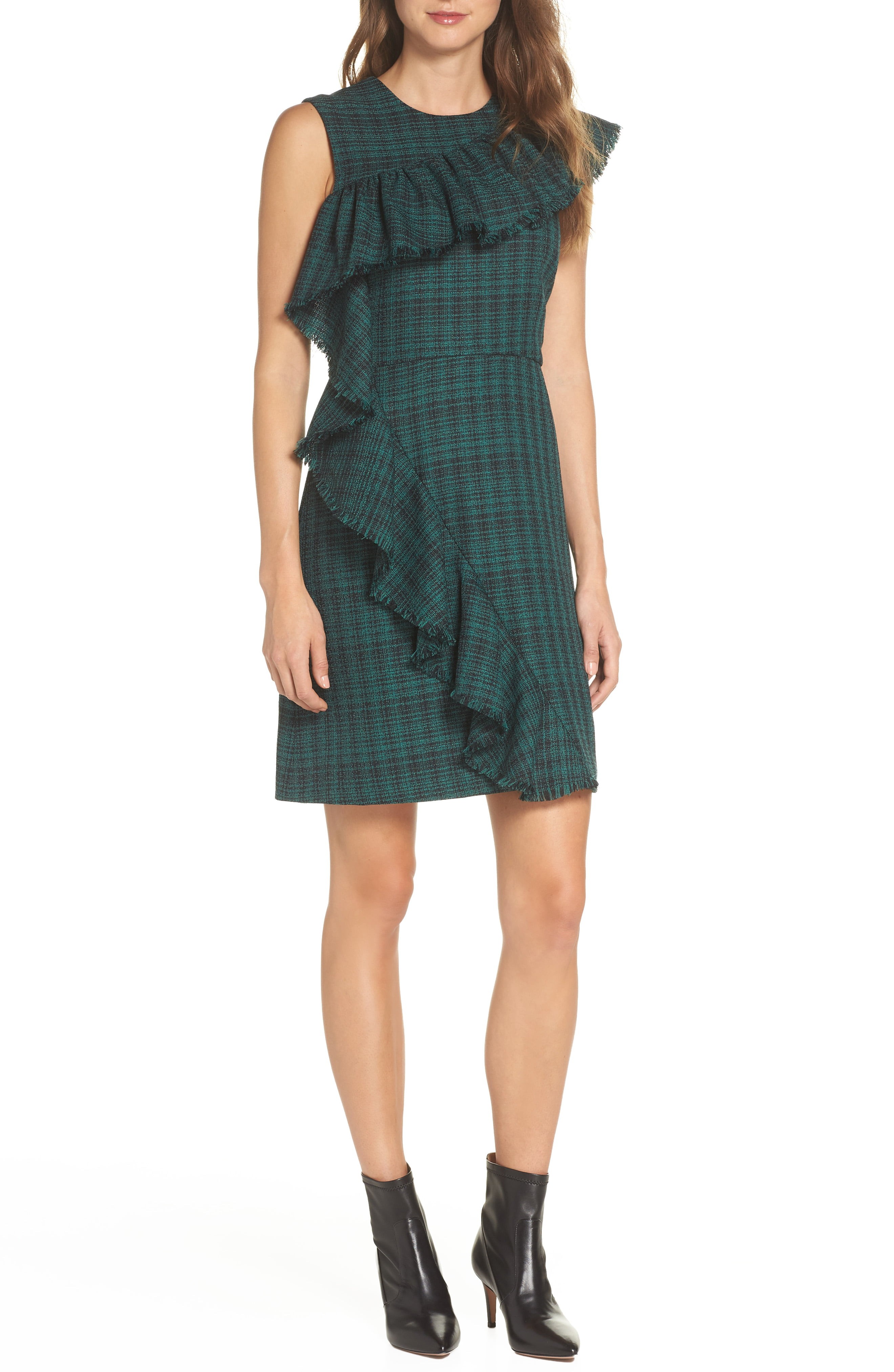 Ruffle Detail Plaid Sheath Dress | Nordstrom