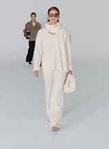 Off White Slouchy Knitted Jumper With Scarf - Remy | 4th & Reckless