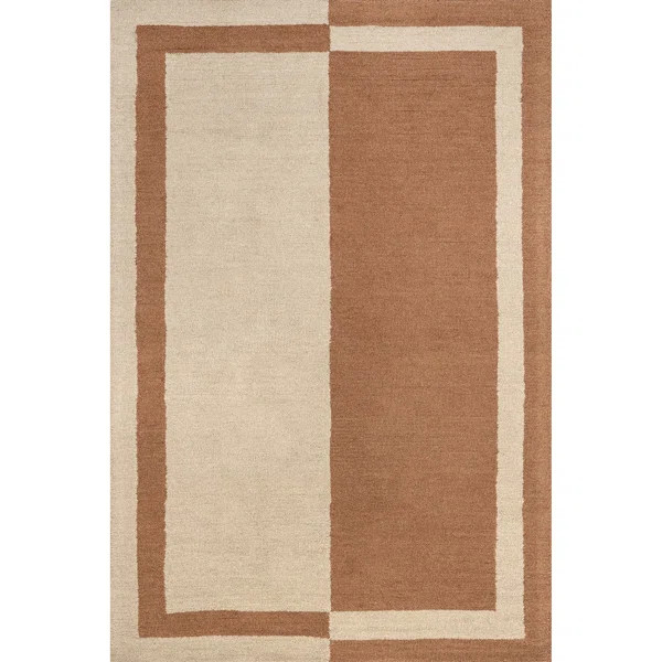 Arvin Olano x Rugs USA Gino Two-Tone Bordered Wool Area Rug | Wayfair North America