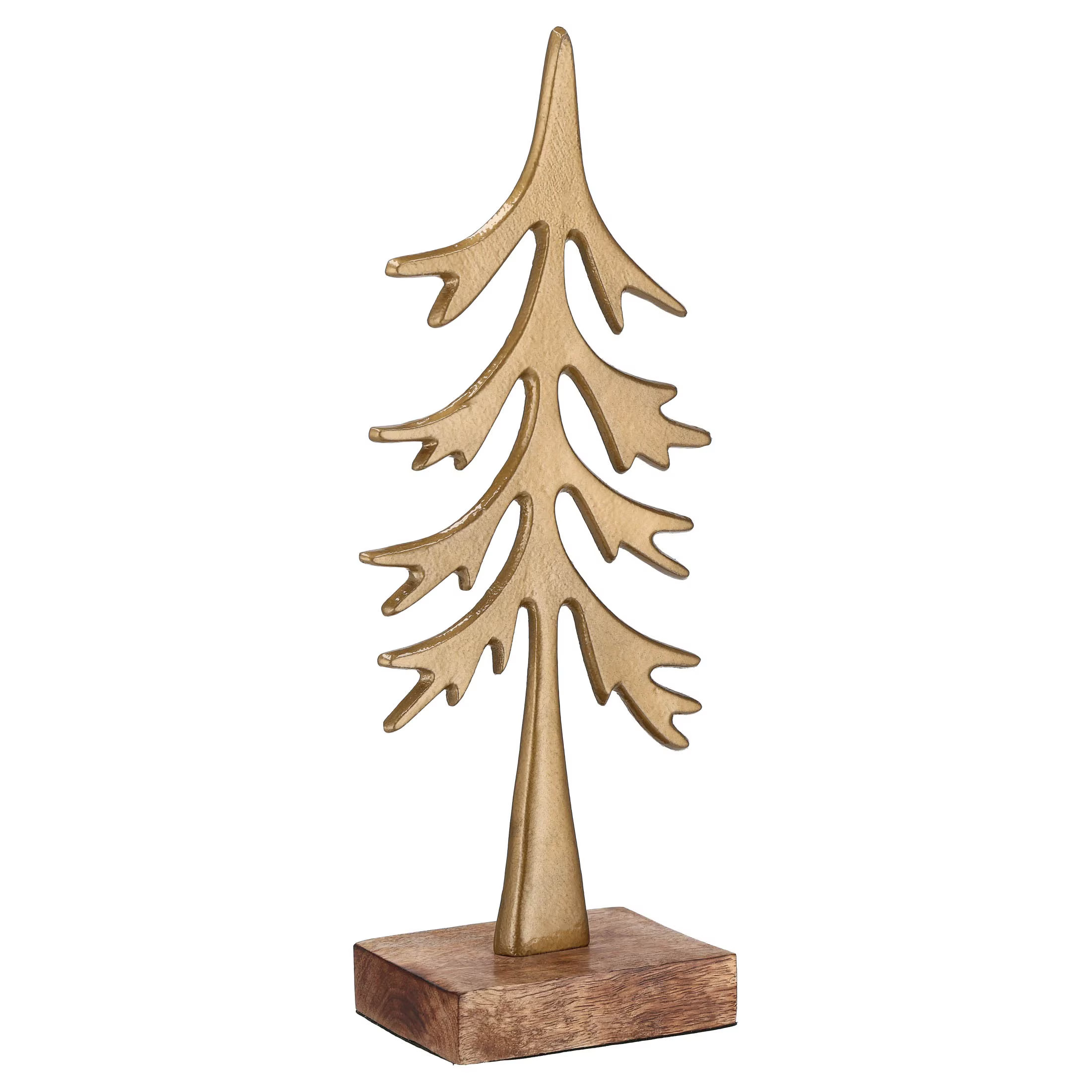 Large Metal Tree Christmas Decoration, Rustic Brass, 12.5", by Holiday Time | Walmart (US)
