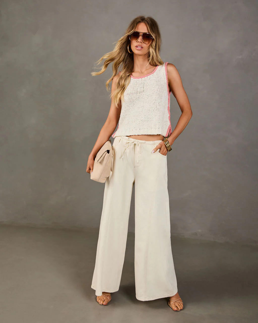 Darling Edge Knit Contrast Trim Top | VICI