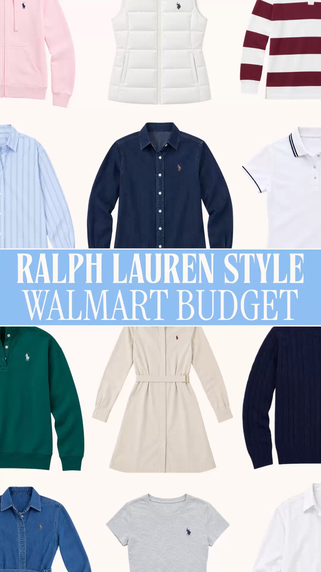 Ralph Lauren look for less | Walmart fall fashion | preppy wardrobe staples | heritage prep

If your fall wish list looks like a Ralph Lauren catalog, this Walmart edit is for you. Classic sweaters, button downs, polos, layering pieces and dresses that bring that timeless preppy look to an everyday budget.

This is the side of fall fashion I love: polished collars, cable knit texture, classic stripes and easy silhouettes you can wear year after year. Pieces that work with your favorite jeans, dress up for the workweek and give you plenty of ways to get dressed with what’s already in your closet.

There are multiple color options across the edit, so you can choose the version that works for your wardrobe. Go classic and neutral, add color or mix the two. That heritage prep look leaves room for both.

Wear these finds for casual fall outfits, teacher outfits, business casual workdays, weekend trips and holiday gatherings. The appeal is how much wear you can get from them, long after the first fall outfit.

I’ve linked the entire roundup below. If you love Ralph Lauren inspired style and finding classic preppy staples for less, shop your favorites and check the other colors while you’re there.

Ralph Lauren look for less, Ralph Lauren inspired outfits, Ralph Lauren fall style, affordable preppy clothes women, heritage prep style, heritage fashion women, timeless wardrobe staples, classic American style, preppy fall outfits women, fall capsule wardrobe, cable knit sweaters women, classic button down shirts, polo outfits women, preppy dresses, fall layering pieces, teacher outfits fall, business casual outfits women, affordable fall fashion, fall fashion hauls, Walmart fall outfits, Walmart new arrivals women, Walmart clothing finds, Walmart style, Walmart fashion finds

#LTKStyleTip #RalphLauren #WalmartFinds #WalmartStyle #PreppyStyle #HeritagePrep #LookForLess #TimelessStyle

#LTKSeasonal #LTKWorkwear #LTKootd