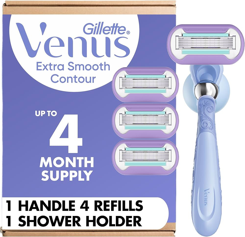 Gillette Venus Extra Smooth Contour Razor for Women, Includes 1 Reusable Razor Handle + 4 Count 5... | Amazon (US)