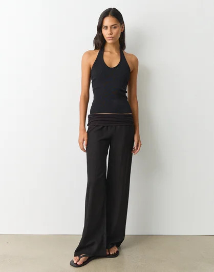 Fold Over Linen Blend Pant | Glassons (Australia)