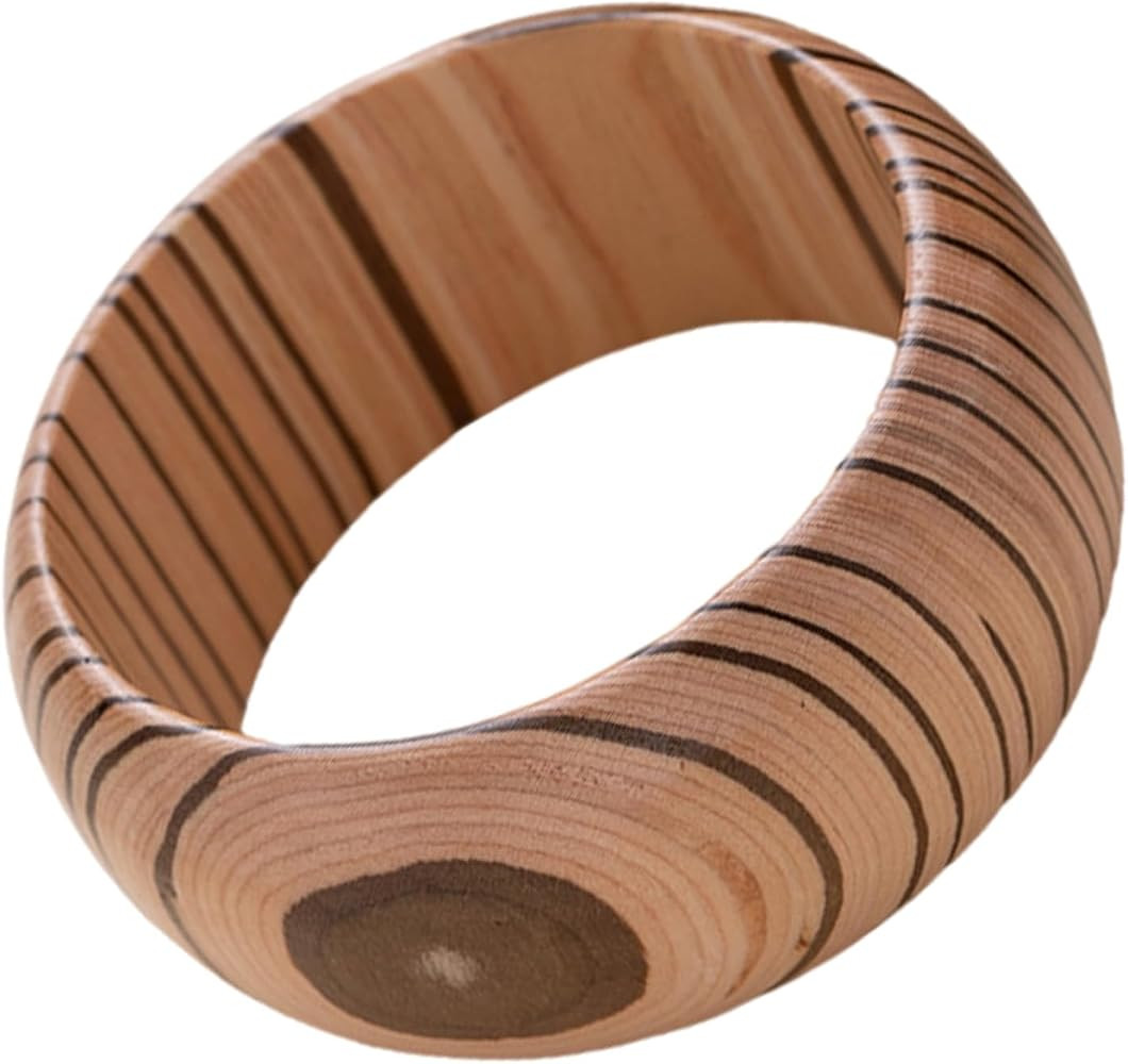 Bracciale rigido in legno intagliato con decorazione vintage, da donna, elegante, in legno natura... | Amazon (IT)