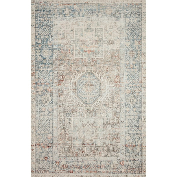 Chris Loves Julia x Loloi Jules Natural/Ocean 5'-0" x 7'-6" Area Rug | Walmart (US)