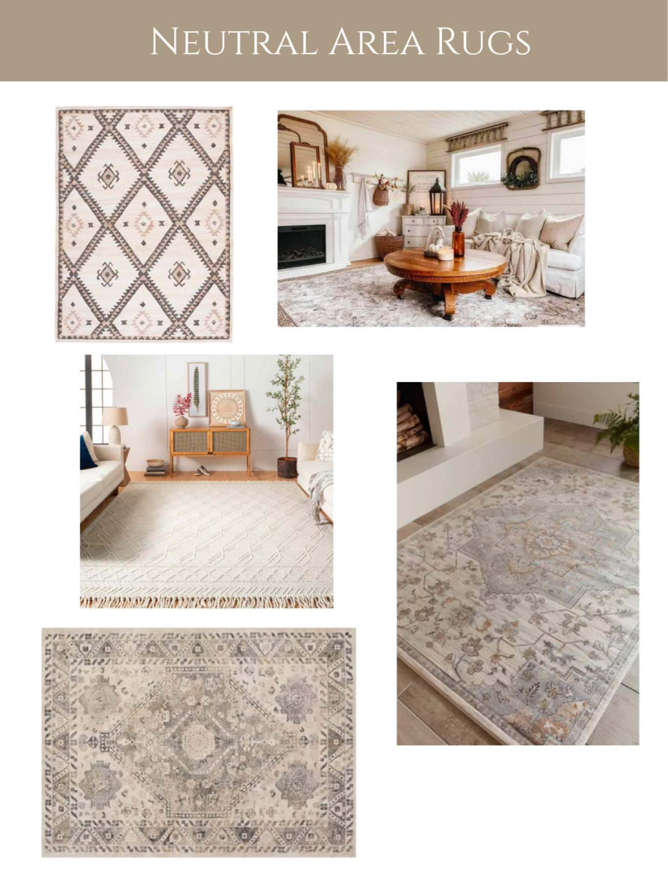 Neutral area rugs! Good for multiple rooms in your home.

#LTKhome