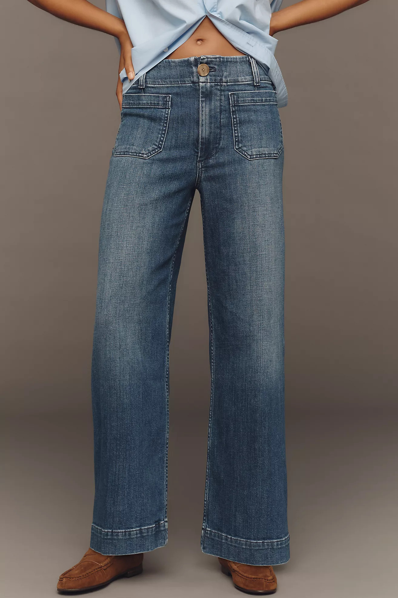 Maeve Colette High-Rise Wide-Leg Full-Length Jeans | Anthropologie (US)
