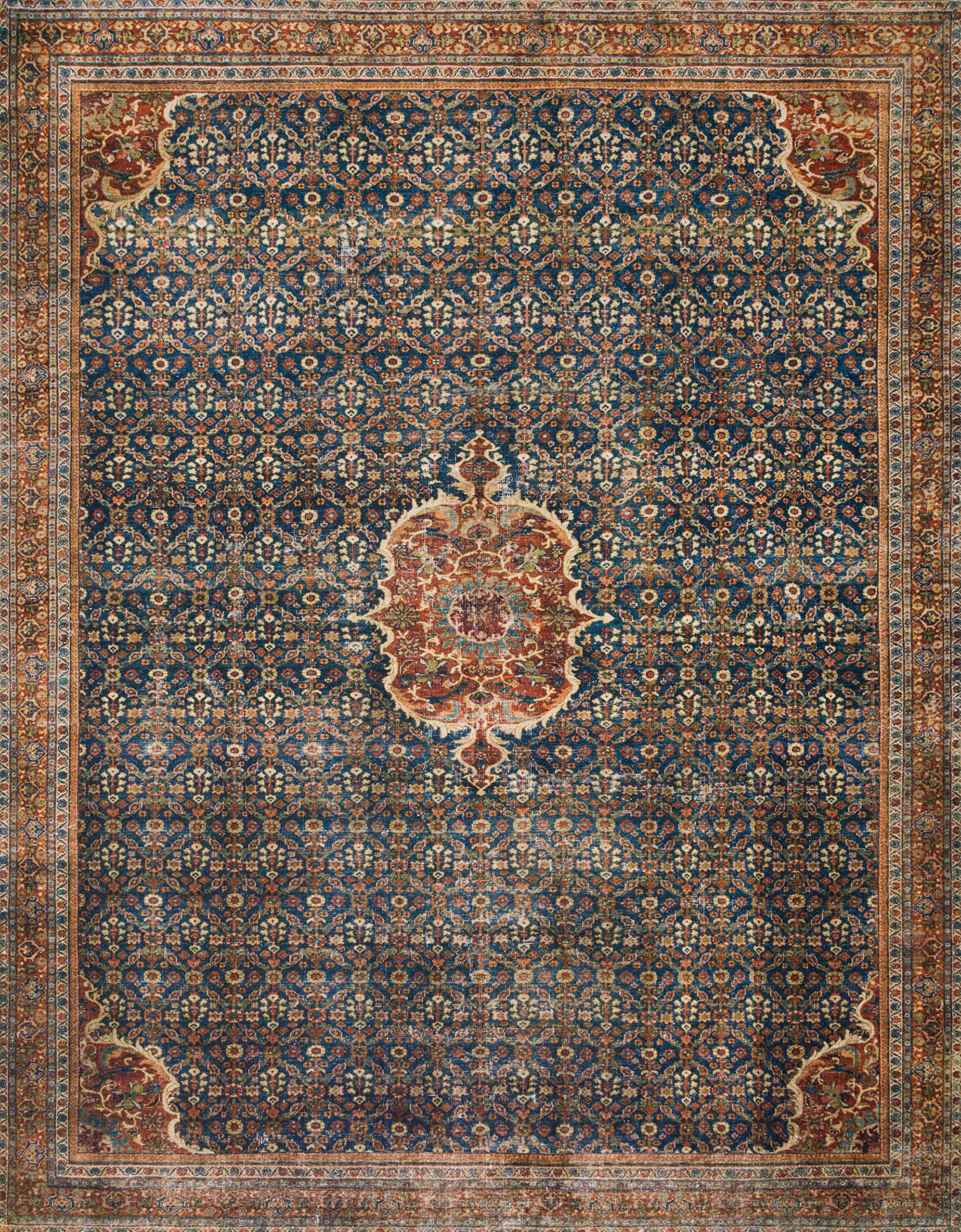 Loloi II Layla Collection LAY-09 Cobalt Blue/Spice, Traditional 7'-6" x 9'-6" Area Rug | Amazon (US)