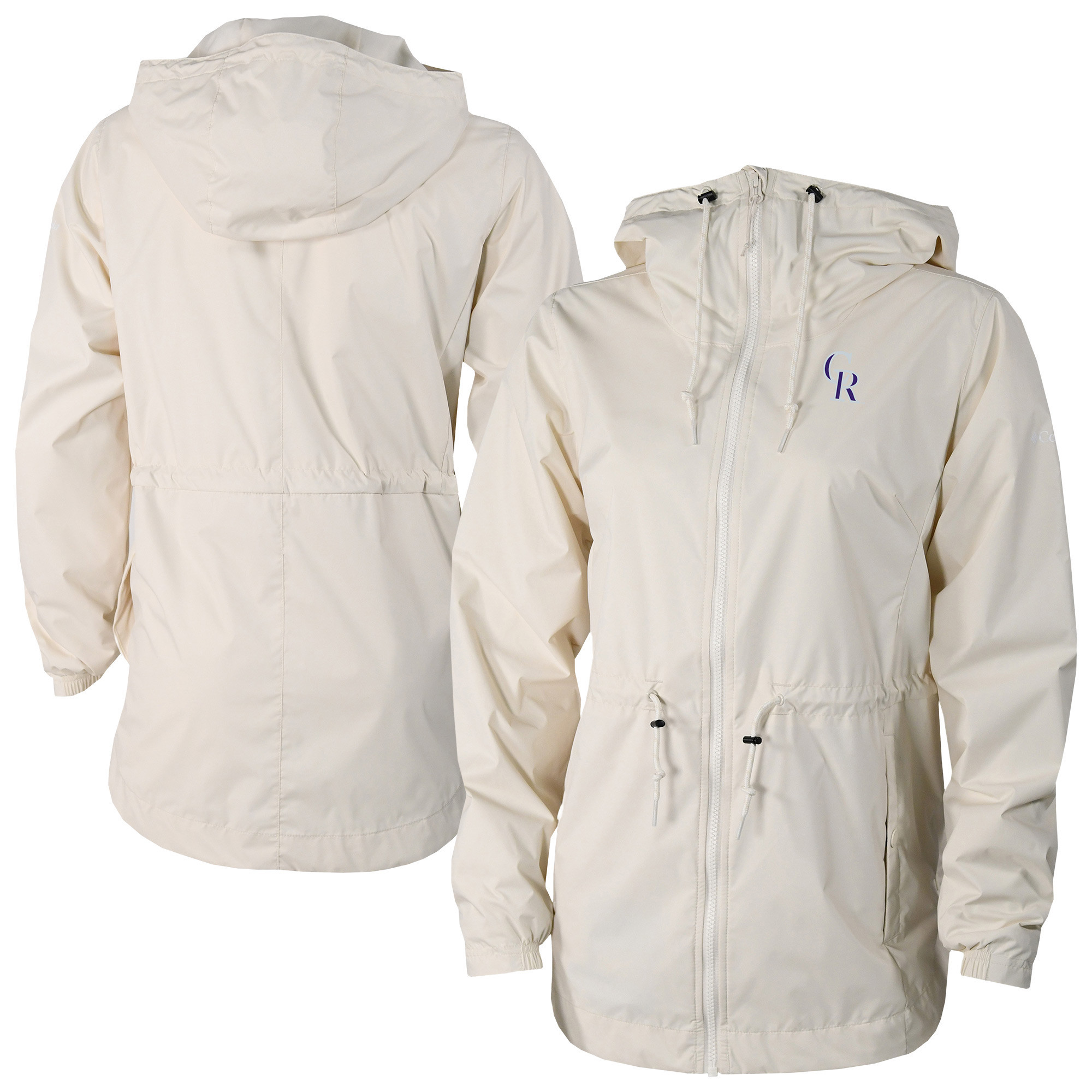 Women's Columbia Cream Colorado Rockies Lily Park Full-Zip Rain Jacket | Fanatics