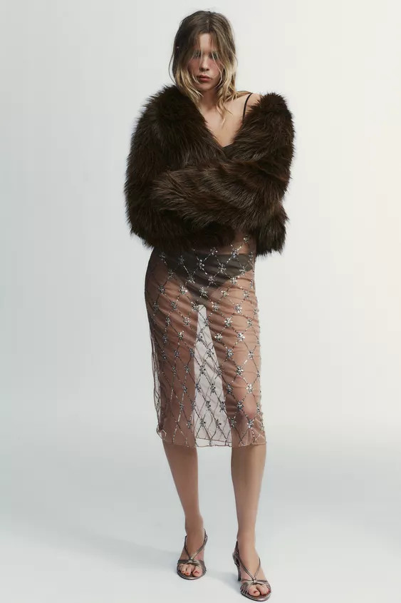 SHORT FAUX FUR COAT | Zara US