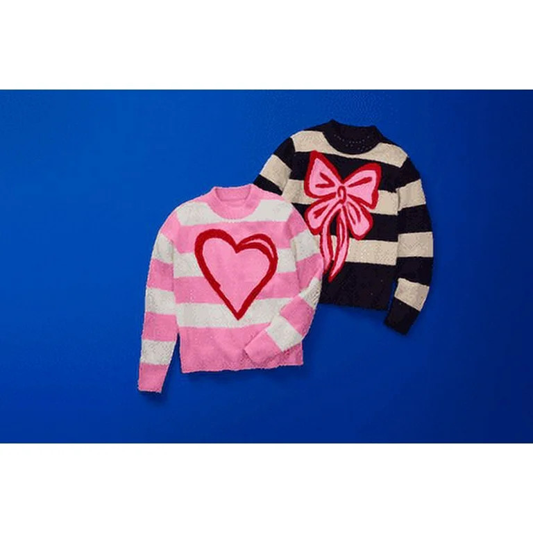 99 Jane Street Women’s and Women's Plus Striped Sweater with Bow Design, Sizes XS-4X - Walmart.... | Walmart (US)