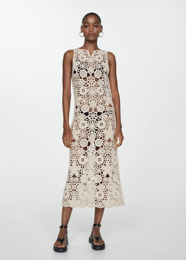 100% cotton crochet dress | Mango Canada