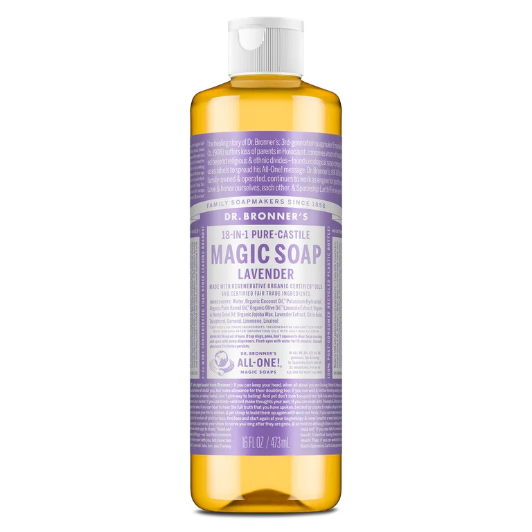 Dr. Bronner's Magic Soap - Lavender - Pure-Castile Liquid Soap - 16 oz – for face, body wash, h... | Walmart (US)