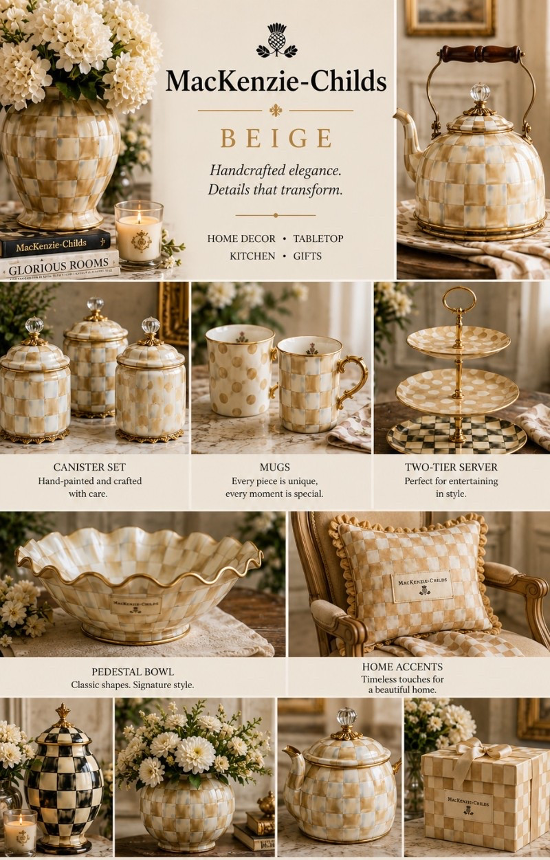 ✨ Neutral, timeless, and effortlessly elegant.

I’m loving the MacKenzie-Childs Beige Collection — the perfect blend of classic charm and sophisticated style. From tabletop essentials to beautiful home accents, these pieces instantly elevate any space.

Shop all my favorites on LTK! 🤍✨

#LTKHome #MacKenzieChilds #HomeDecor #BeigeAesthetic #NeutralHome #TablescapeInspiration #CozyHome #HomeStyling #LTKFinds #LTKSeasonal #DecorInspiration #ElegantHome #KitchenDecor #HomeFavorites #LTKStyle