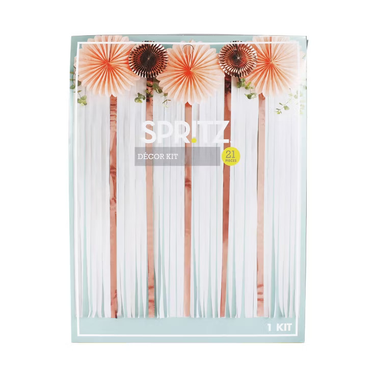 Fan Decor Streamer Backdrop Blush - Spritz™ | Target