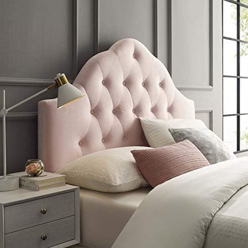 Modway Sovereign Twin Diamond Tufted Performance Velvet Headboard, Pink | Amazon (US)