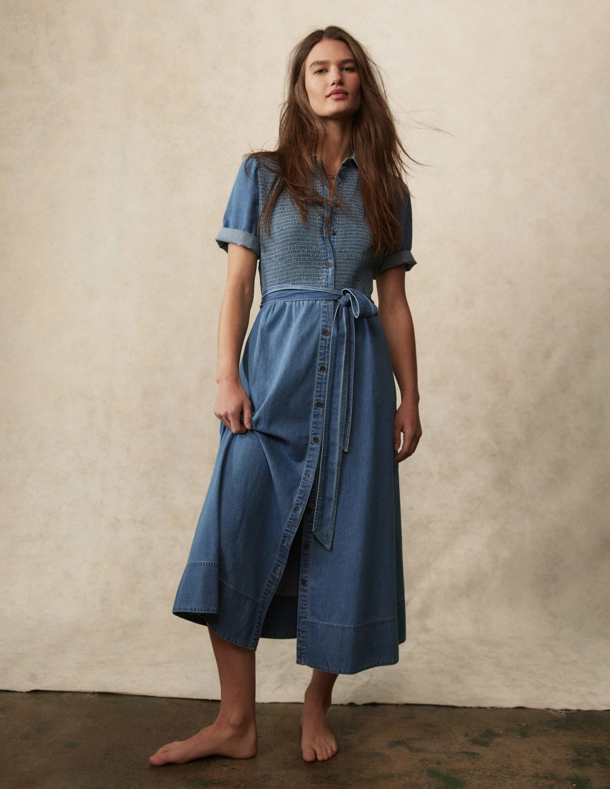 Amber Denim Midi Dress-Light Vintage Denim | Boden (US)