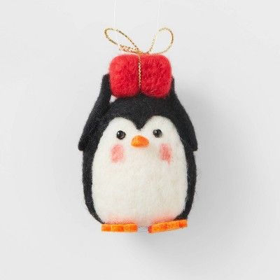 Boiled Wool Penguin with Present Christmas Tree Ornament - Wondershop™ | Target