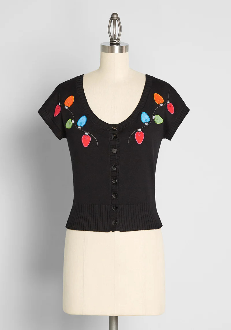 Stringing You Along Embroidered Short Sleeve Cardigan | ModCloth