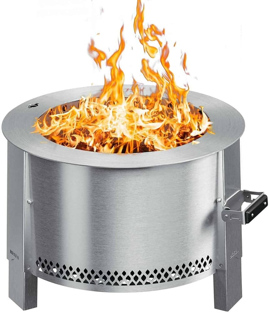 Breeo Y Series Smokeless Fire Pit | Portable, Carry Handle, Deck Safe, & Multi-Fuel | Stainless S... | Amazon (US)