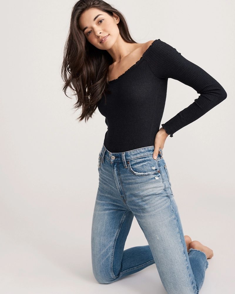 High Rise Slim Jeans | Abercrombie & Fitch US & UK