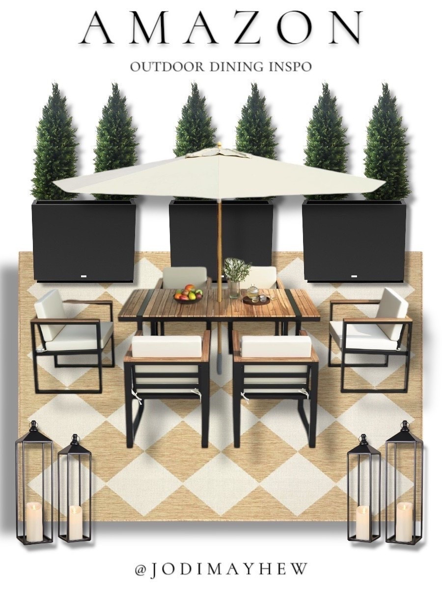 Amazon: Outdoor Dining Inspo

#amazon # planters #diamond #checker #rug #outdoor #dining #refresh #patio #deck  #set #table #chairs #umbrella #faux #trees #shrubs #floor #candle #holders #black #ivory #beige #home #porch #summer #spring #refresh #home

#LTKHome