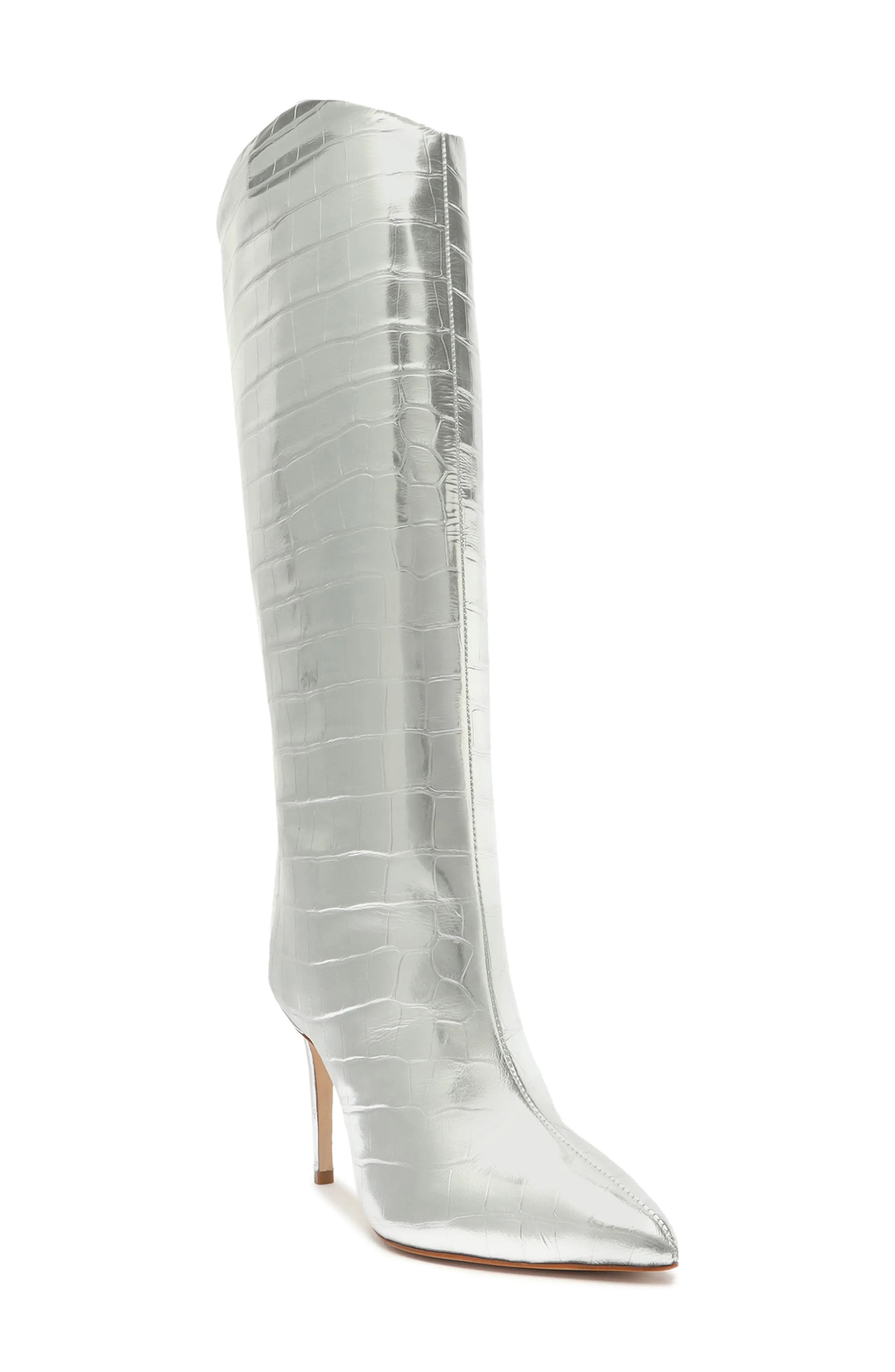 Schutz Maryana Pointed Toe Boot in Eggshell Leather at Nordstrom, Size 8 | Nordstrom