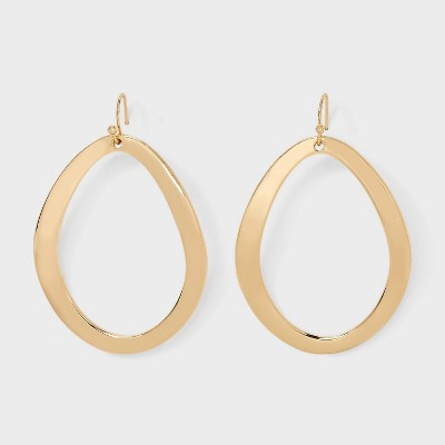 Large Oval Earrings - A New Day™ Gold | Target