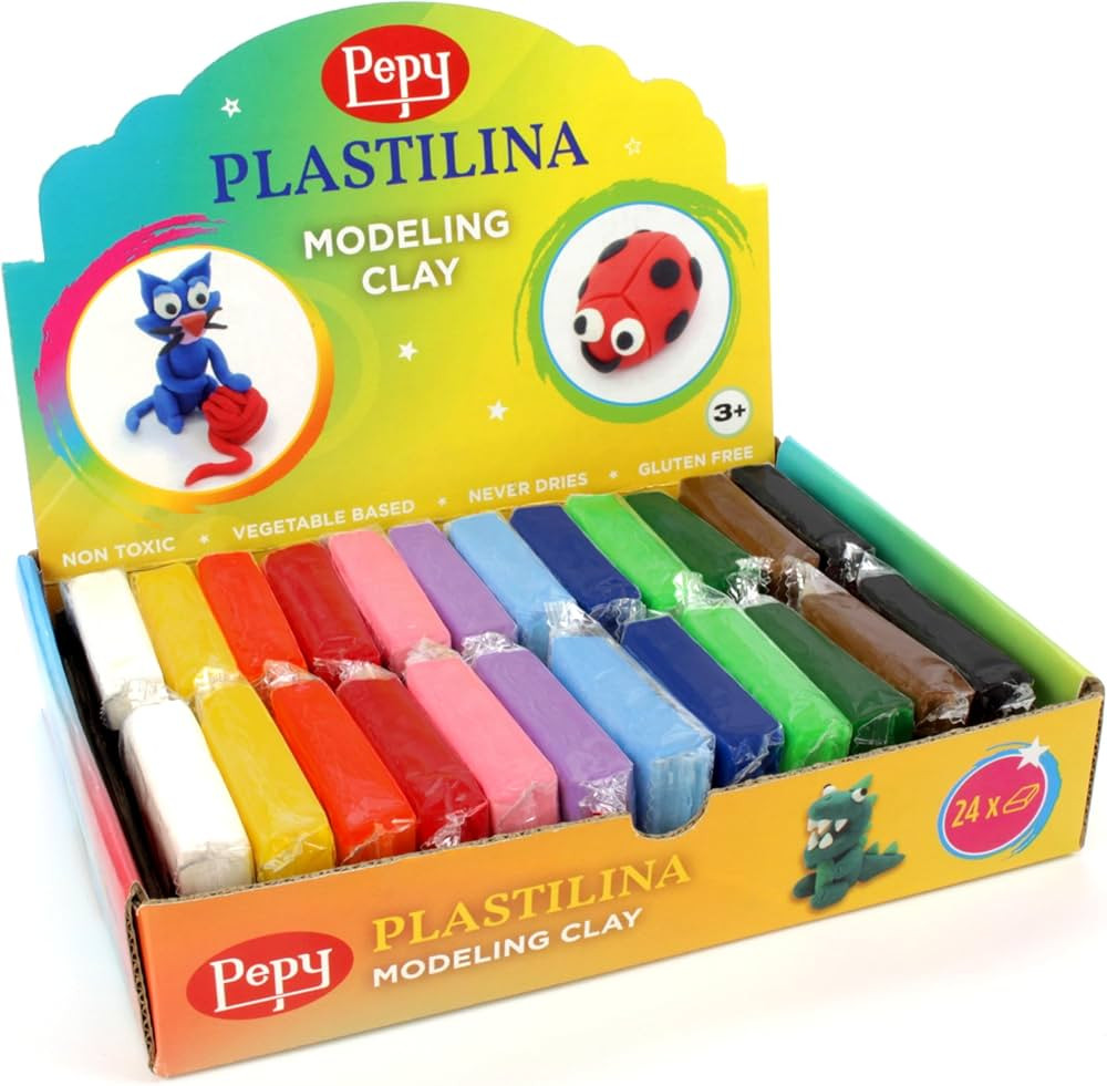 Pepy Plastilina Reusable and Non-Drying Modeling Clay Gift Set; Set of 24 Bars, 1.4 Ounce Each, 2... | Amazon (US)