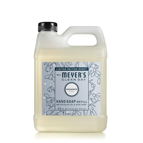 Mrs. Meyer's Clean Day Liquid Hand Soap Refill, Snowdrop Scent, 33 Ounce Bottle | Amazon (US)