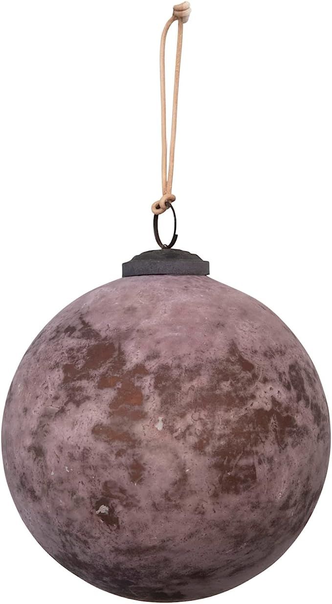 Creative Co-Op Glass Ball Ornament, Distressed Powder Finish, Matte Plum | Amazon (US)