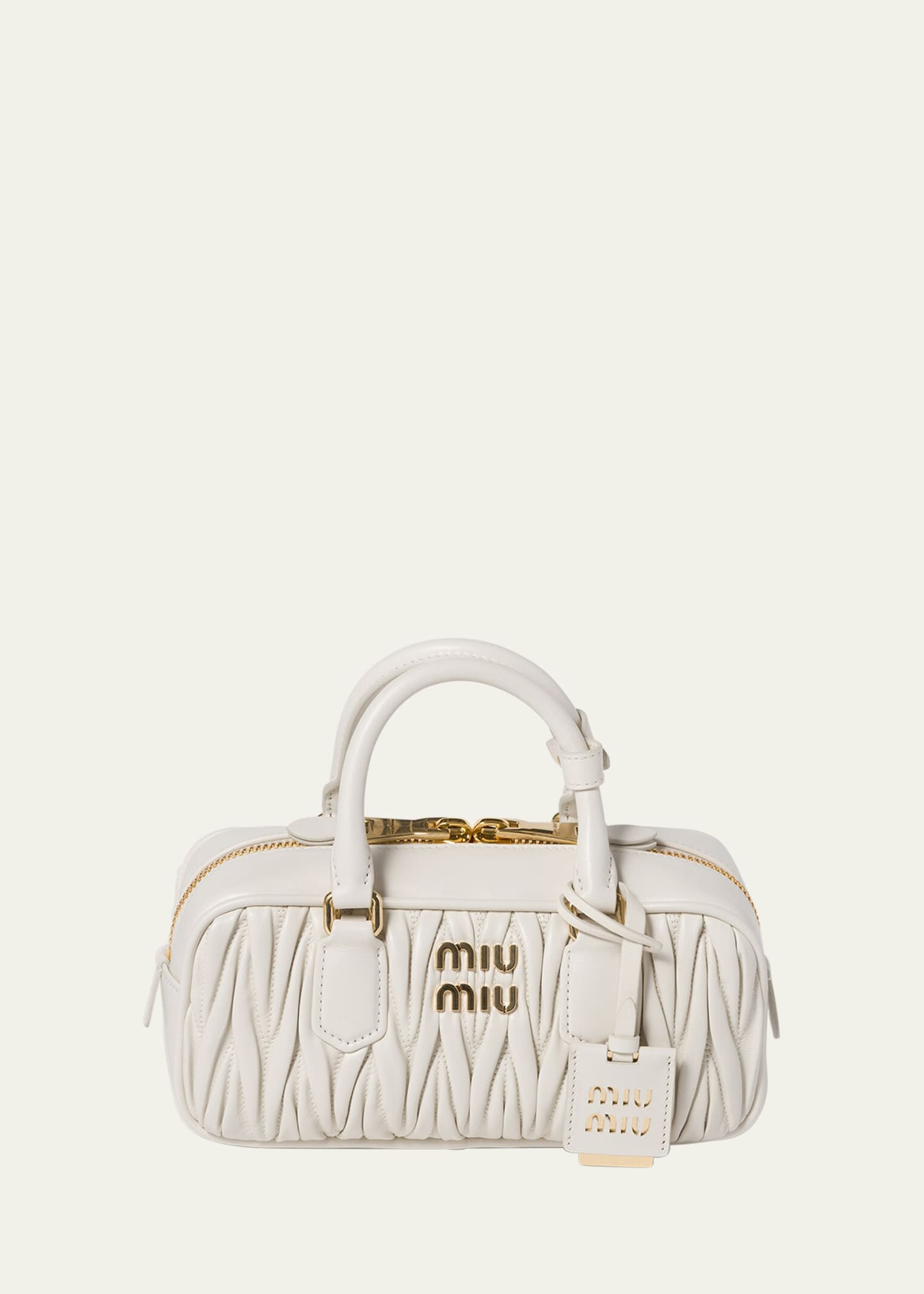 Miu Miu Zip Quilted Leather Top-Handle Bag | Bergdorf Goodman