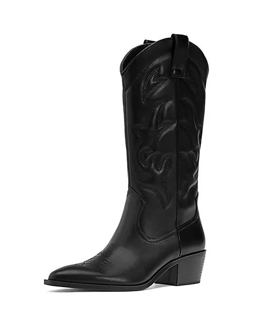 Stradivarius patterned western boot in black | ASOS (Global)