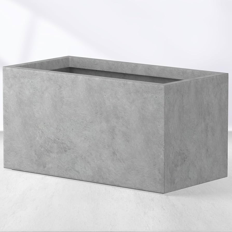 Kante 23.2" L Rectangular Concrete Planter, Large Outdoor Indoor Garden Pots with Drainage Hole a... | Amazon (US)