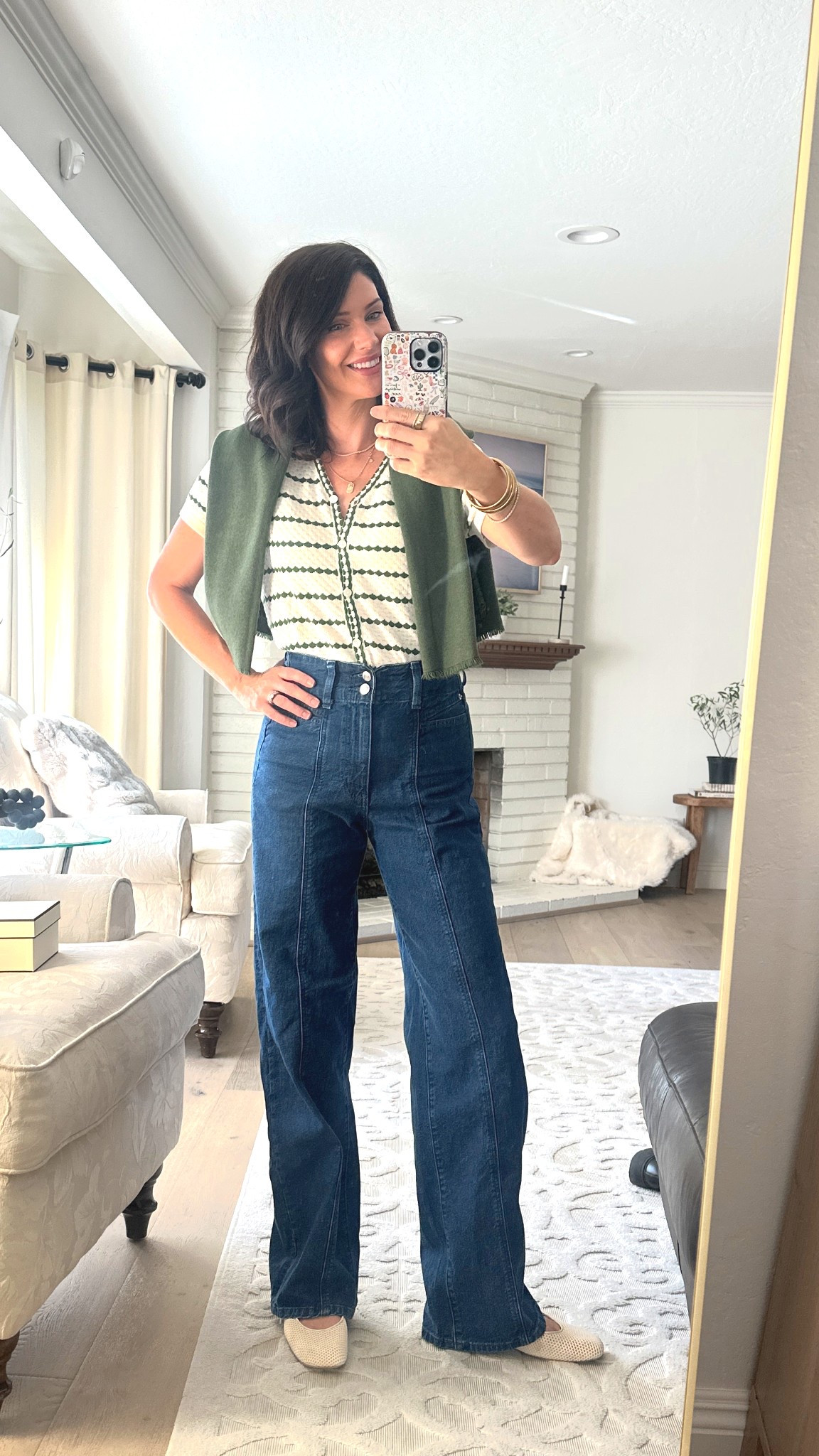 Back to school night / meet the teacher outfit. Wearing a small in the top. True to size jeans (I’m 5’9”) and the mesh shoes you can go down half size. 

#LTKautumn #LTKOver40 #LTKSaleAlert