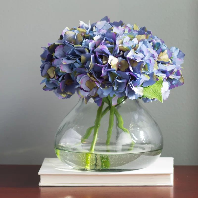 Hydrangea Arrangement in Vase | Wayfair North America