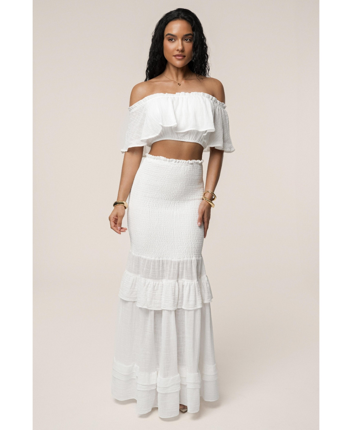 Jluxlabel Women's Sienna Ruffled Skirt Set - White | Macy's
